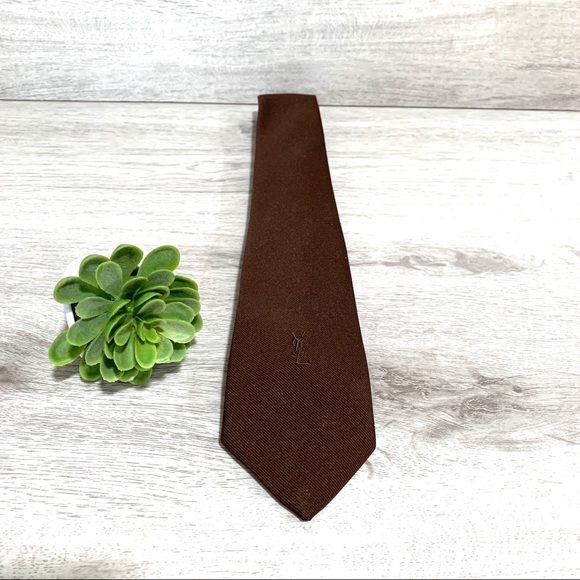 Yves Saint Laurent Other - Yves Saint Laurent Espresso Brown Solid Narrow Tie